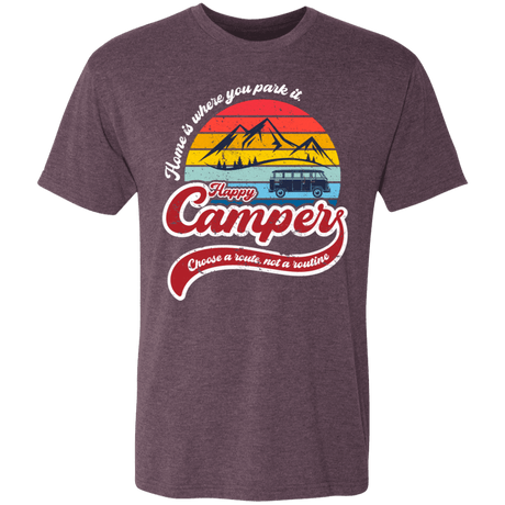 T-Shirts Vintage Purple / S Happy Camper Men's Triblend T-Shirt