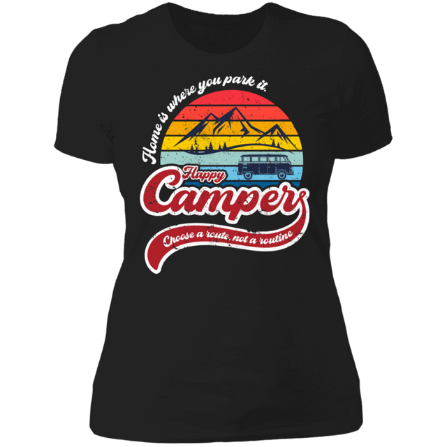 T-Shirts Black / S Happy Camper Women's Premium T-Shirt