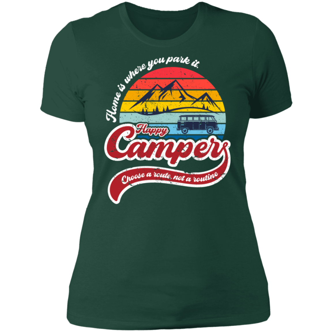 T-Shirts Forest Green / S Happy Camper Women's Premium T-Shirt