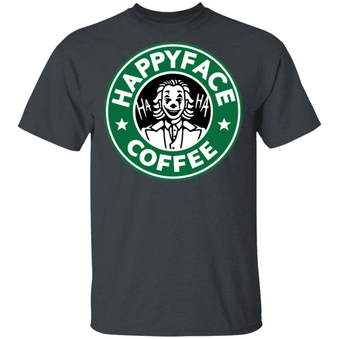 T-Shirts Dark Heather / S Happy Face Coffee T-Shirt