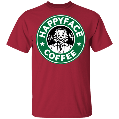 T-Shirts Cardinal / YXS Happy Face Coffee Youth T-Shirt