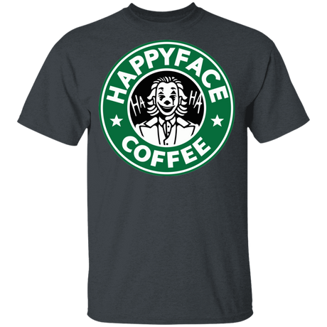 T-Shirts Dark Heather / YXS Happy Face Coffee Youth T-Shirt