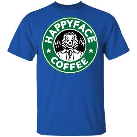 T-Shirts Royal / YXS Happy Face Coffee Youth T-Shirt