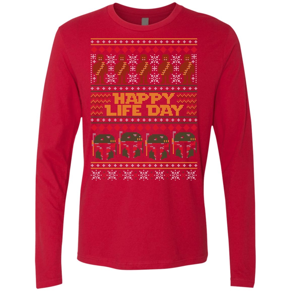T-Shirts Red / Small Happy Life Day Men's Premium Long Sleeve