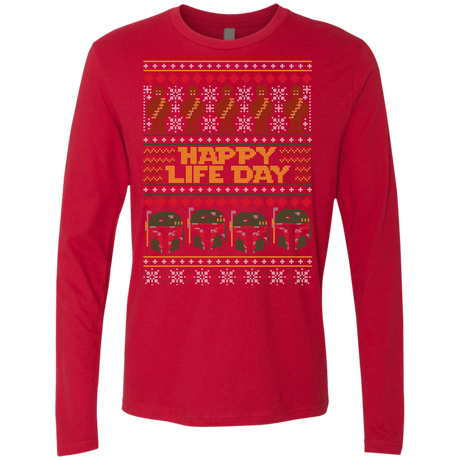 T-Shirts Red / Small Happy Life Day Men's Premium Long Sleeve