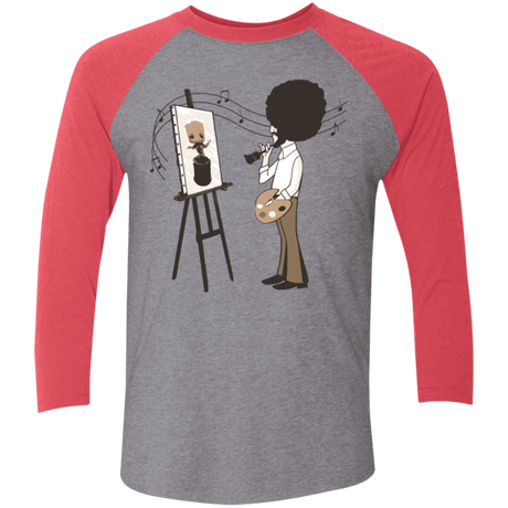 T-Shirts Premium Heather/ Vintage Red / X-Small Happy Little Tree Men's Triblend 3/4 Sleeve
