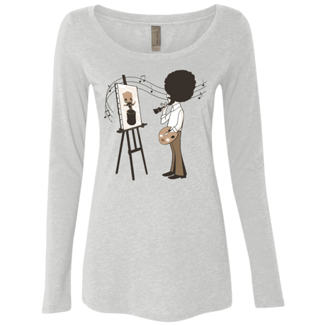 T-Shirts Heather White / Small Happy Little Tree Women's Triblend Long Sleeve Shirt