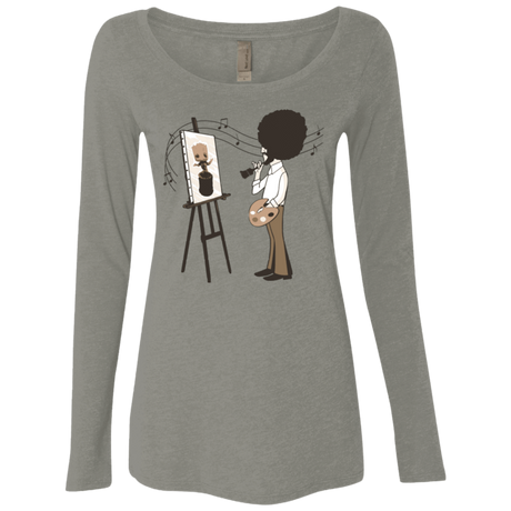 T-Shirts Venetian Grey / Small Happy Little Tree Women's Triblend Long Sleeve Shirt