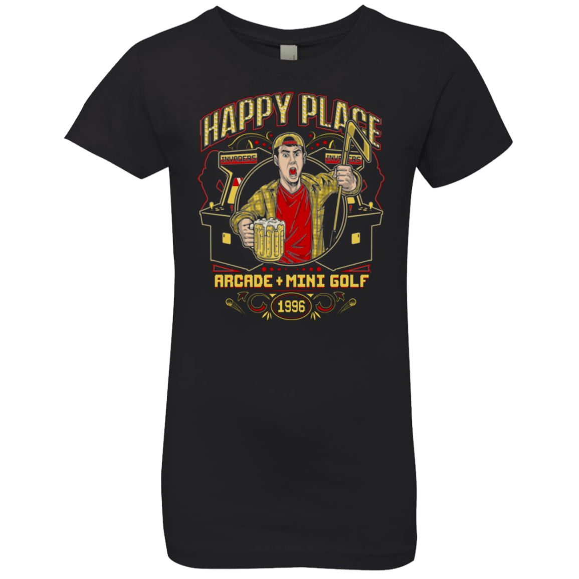T-Shirts Black / YXS HAPPY PLACE Girls Premium T-Shirt