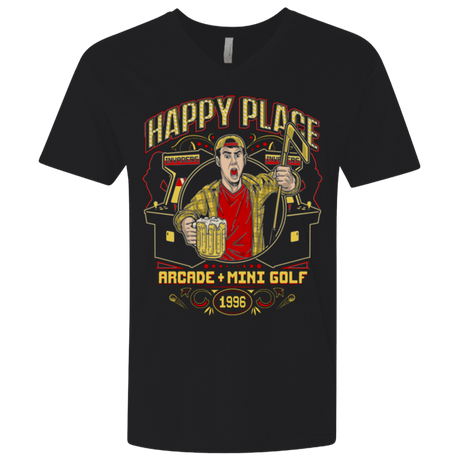 T-Shirts Black / X-Small HAPPY PLACE Men's Premium V-Neck