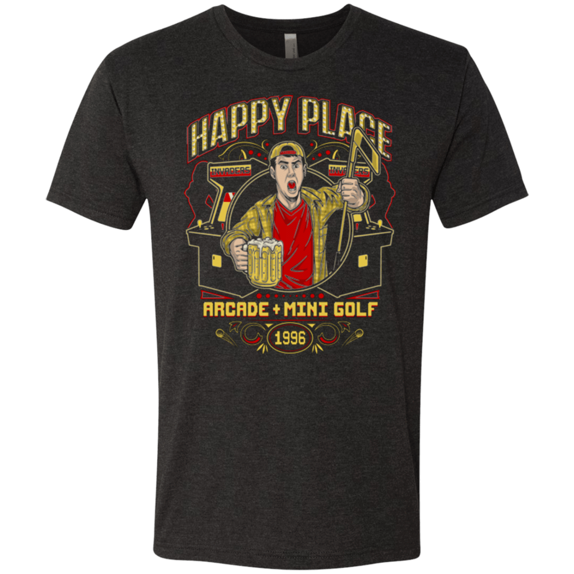 T-Shirts Vintage Black / Small HAPPY PLACE Men's Triblend T-Shirt