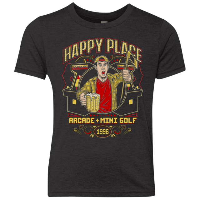 T-Shirts Vintage Black / YXS HAPPY PLACE Youth Triblend T-Shirt