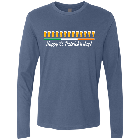 T-Shirts Indigo / Small Happy St.Patricks Day Men's Premium Long Sleeve