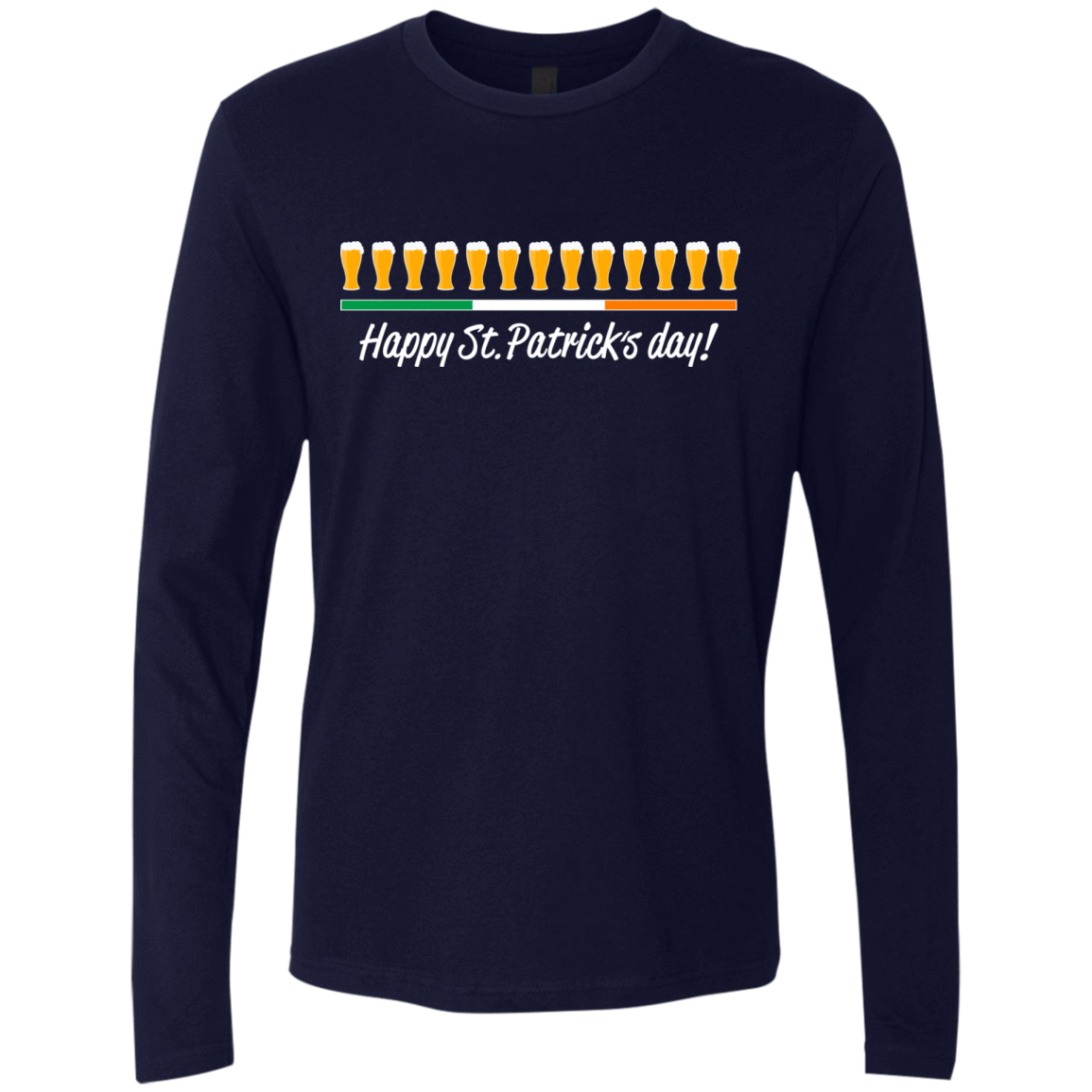 T-Shirts Midnight Navy / Small Happy St.Patricks Day Men's Premium Long Sleeve