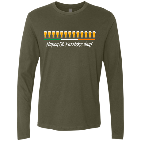 T-Shirts Military Green / Small Happy St.Patricks Day Men's Premium Long Sleeve