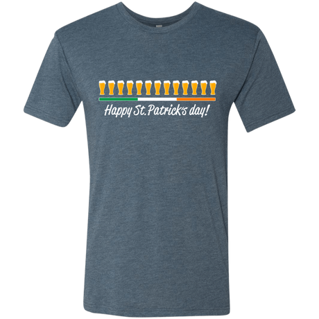 T-Shirts Indigo / Small Happy St.Patricks Day Men's Triblend T-Shirt