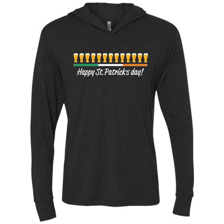 T-Shirts Vintage Black / X-Small Happy St.Patricks Day Triblend Long Sleeve Hoodie Tee