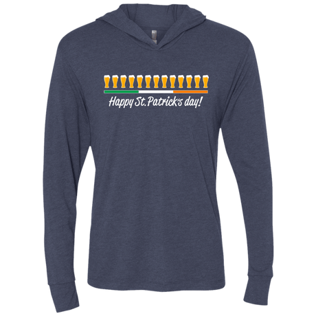 T-Shirts Vintage Navy / X-Small Happy St.Patricks Day Triblend Long Sleeve Hoodie Tee