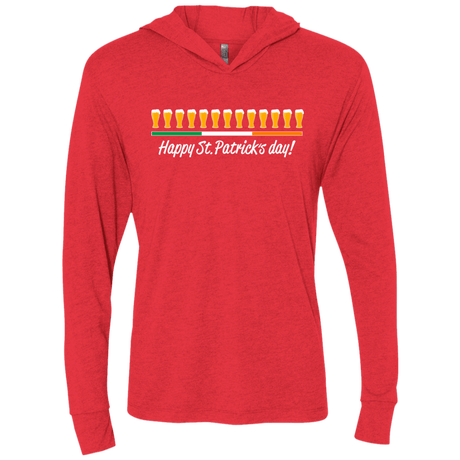 T-Shirts Vintage Red / X-Small Happy St.Patricks Day Triblend Long Sleeve Hoodie Tee