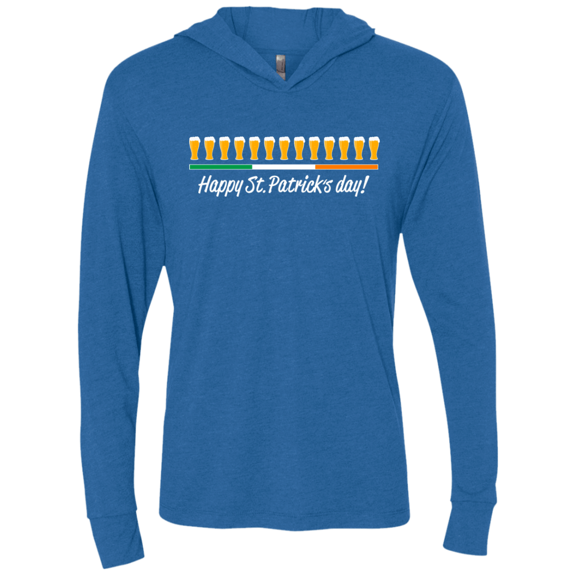 T-Shirts Vintage Royal / X-Small Happy St.Patricks Day Triblend Long Sleeve Hoodie Tee