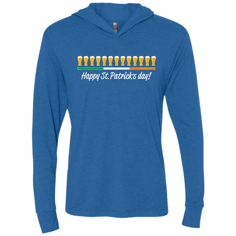 T-Shirts Vintage Royal / X-Small Happy St.Patricks Day Triblend Long Sleeve Hoodie Tee