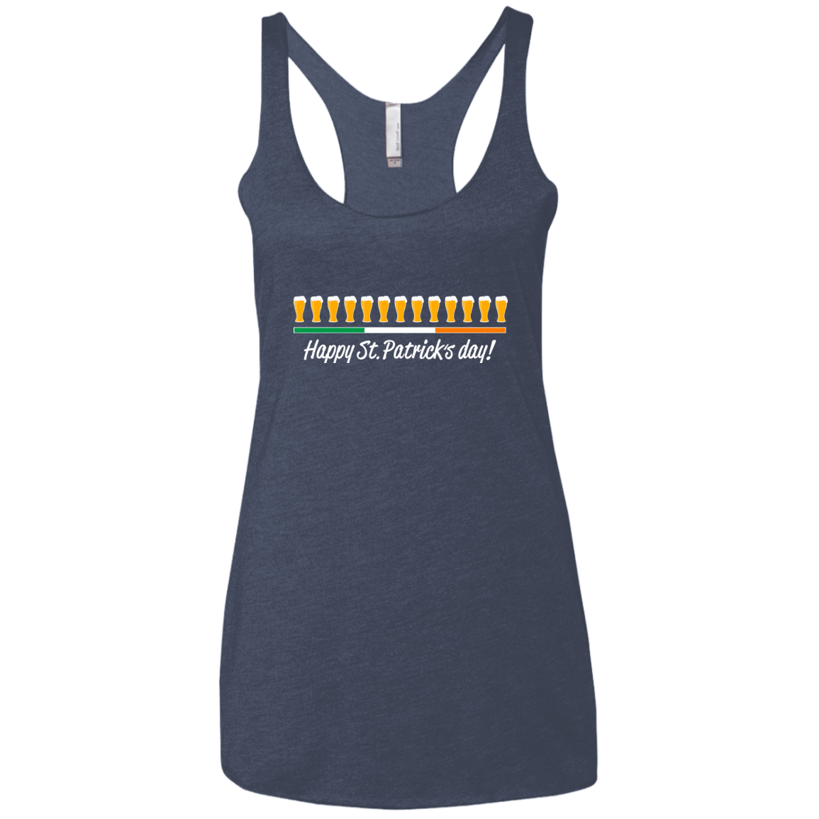 T-Shirts Vintage Navy / X-Small Happy St.Patricks Day Women's Triblend Racerback Tank