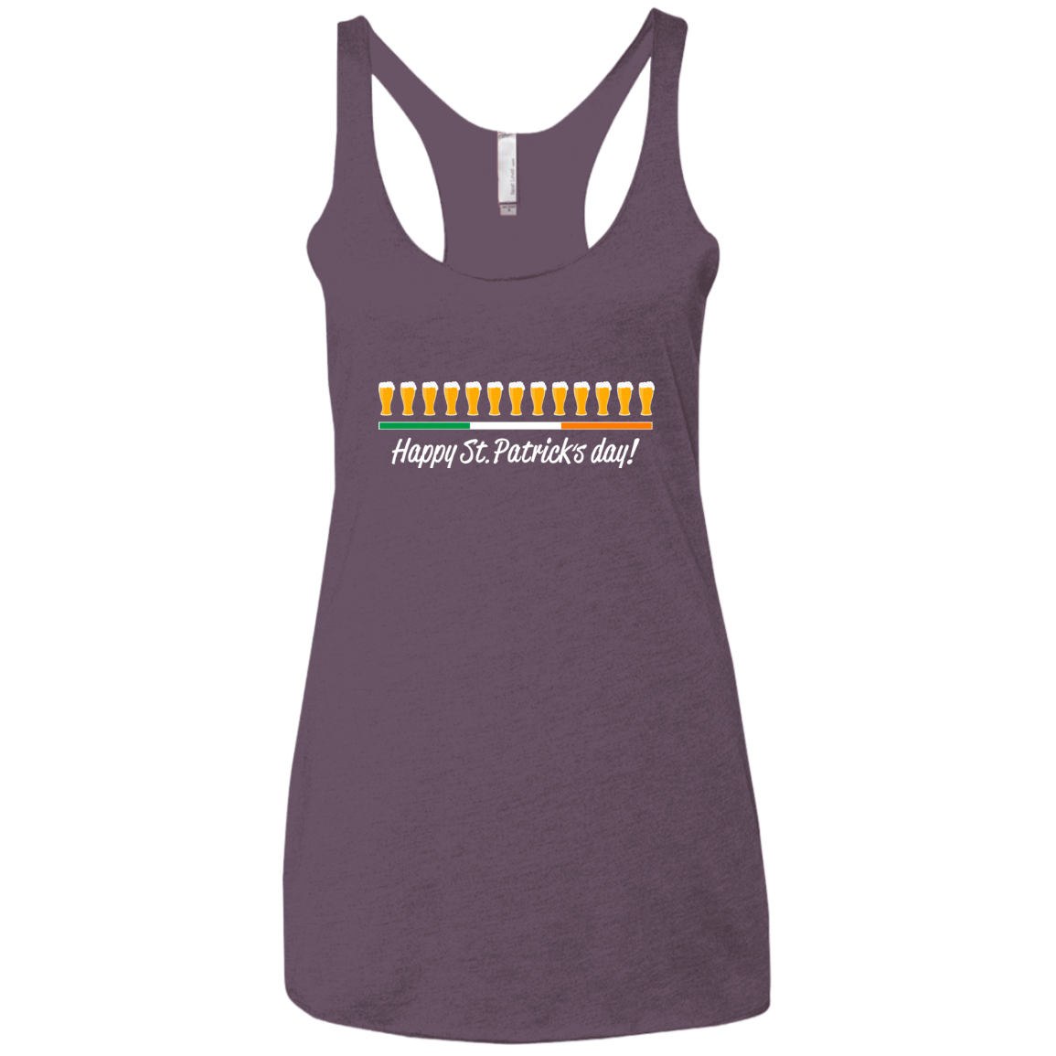 T-Shirts Vintage Purple / X-Small Happy St.Patricks Day Women's Triblend Racerback Tank