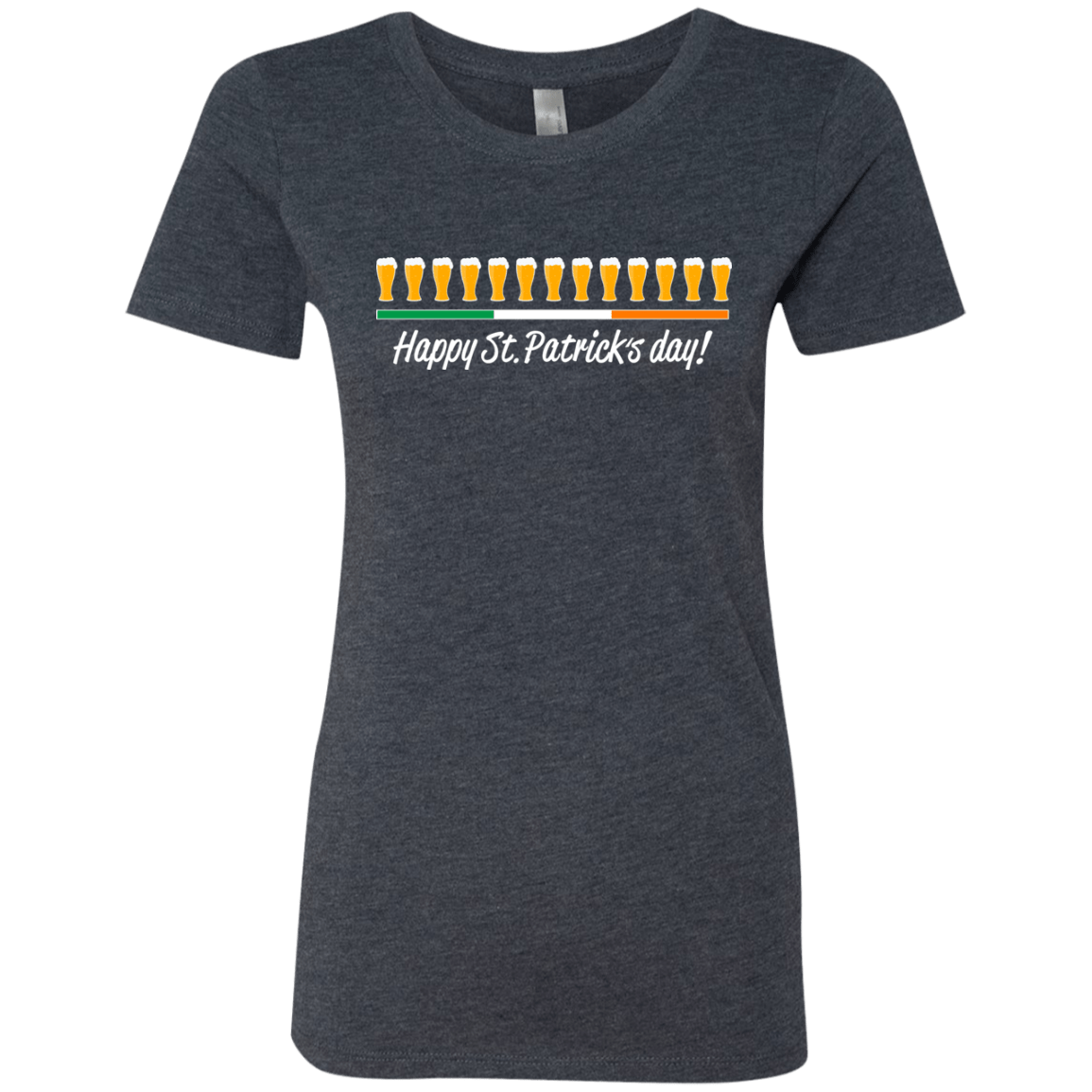 T-Shirts Vintage Navy / Small Happy St.Patricks Day Women's Triblend T-Shirt