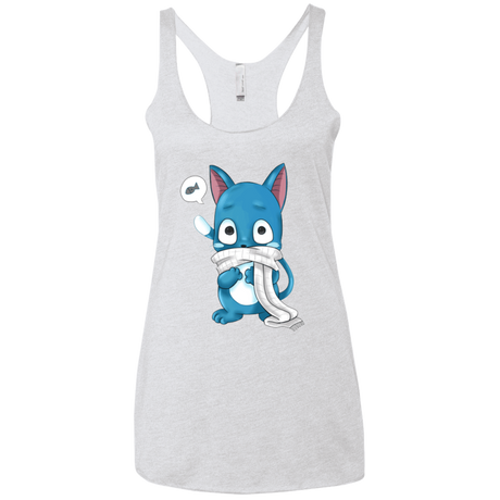 T-Shirts Heather White / X-Small Happy Women's Triblend Racerback Tank
