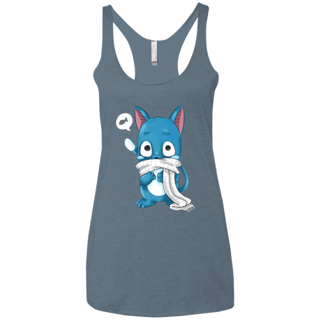 T-Shirts Indigo / X-Small Happy Women's Triblend Racerback Tank