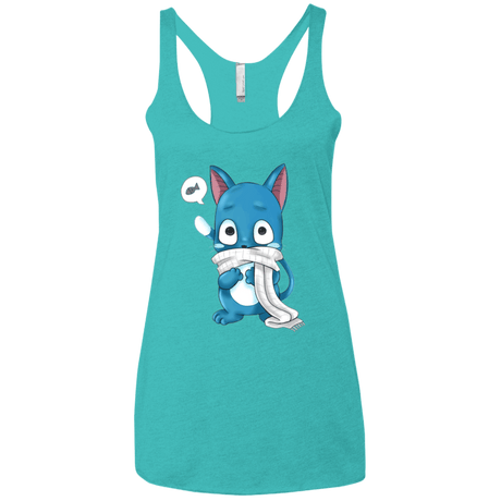 T-Shirts Tahiti Blue / X-Small Happy Women's Triblend Racerback Tank