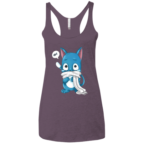 T-Shirts Vintage Purple / X-Small Happy Women's Triblend Racerback Tank