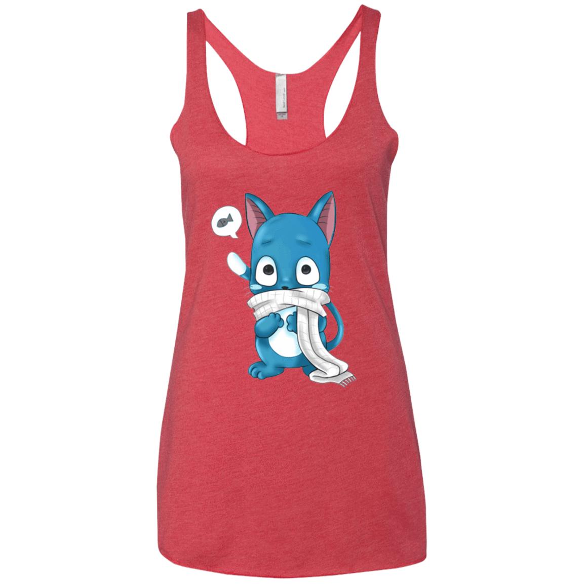 T-Shirts Vintage Red / X-Small Happy Women's Triblend Racerback Tank