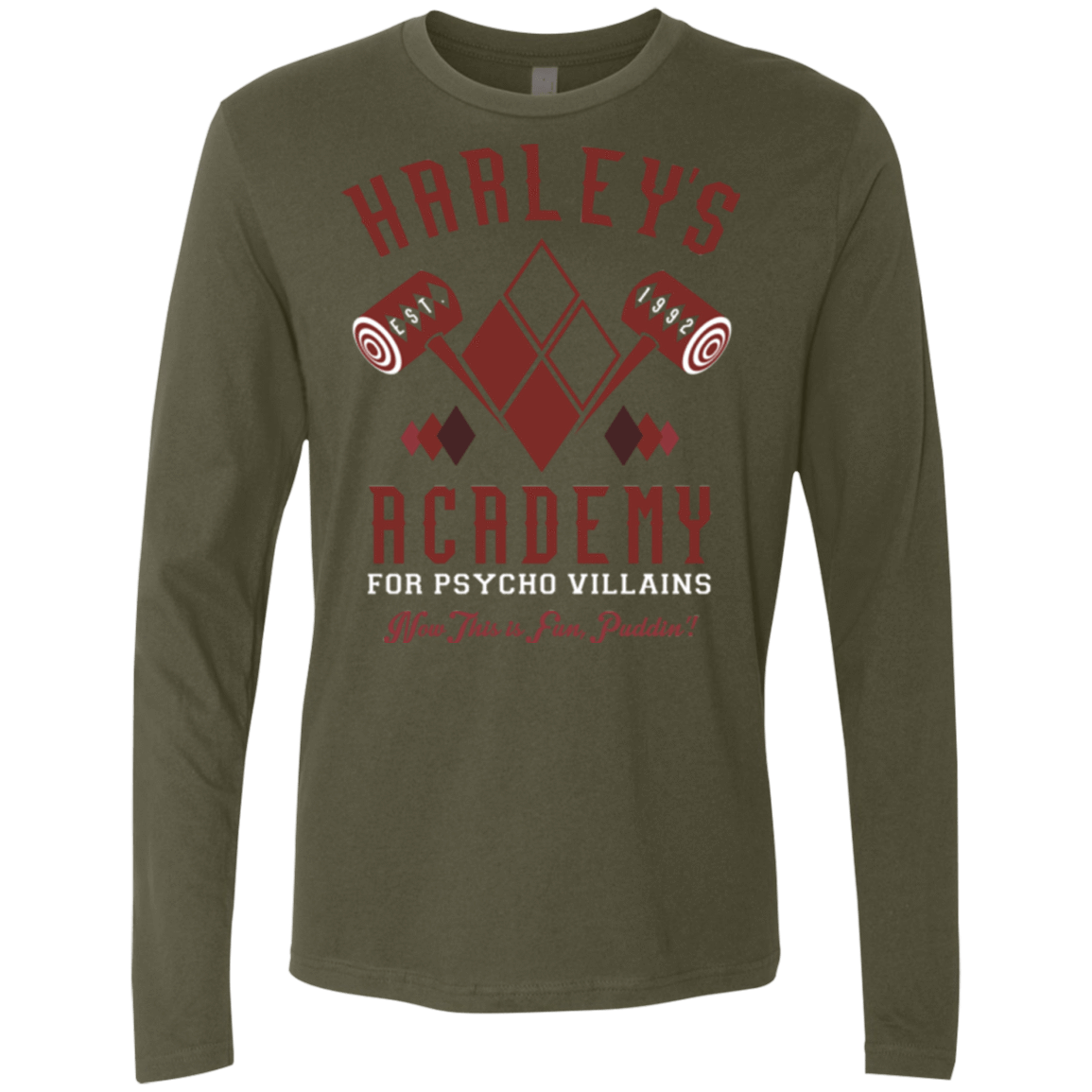 T-Shirts Military Green / Small Harley's Academy Men's Premium Long Sleeve