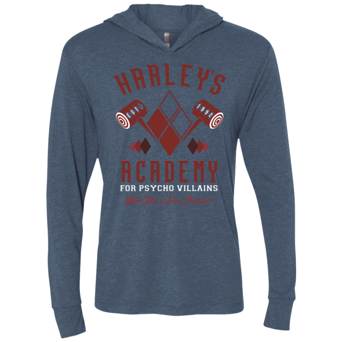 T-Shirts Indigo / X-Small Harley's Academy Triblend Long Sleeve Hoodie Tee