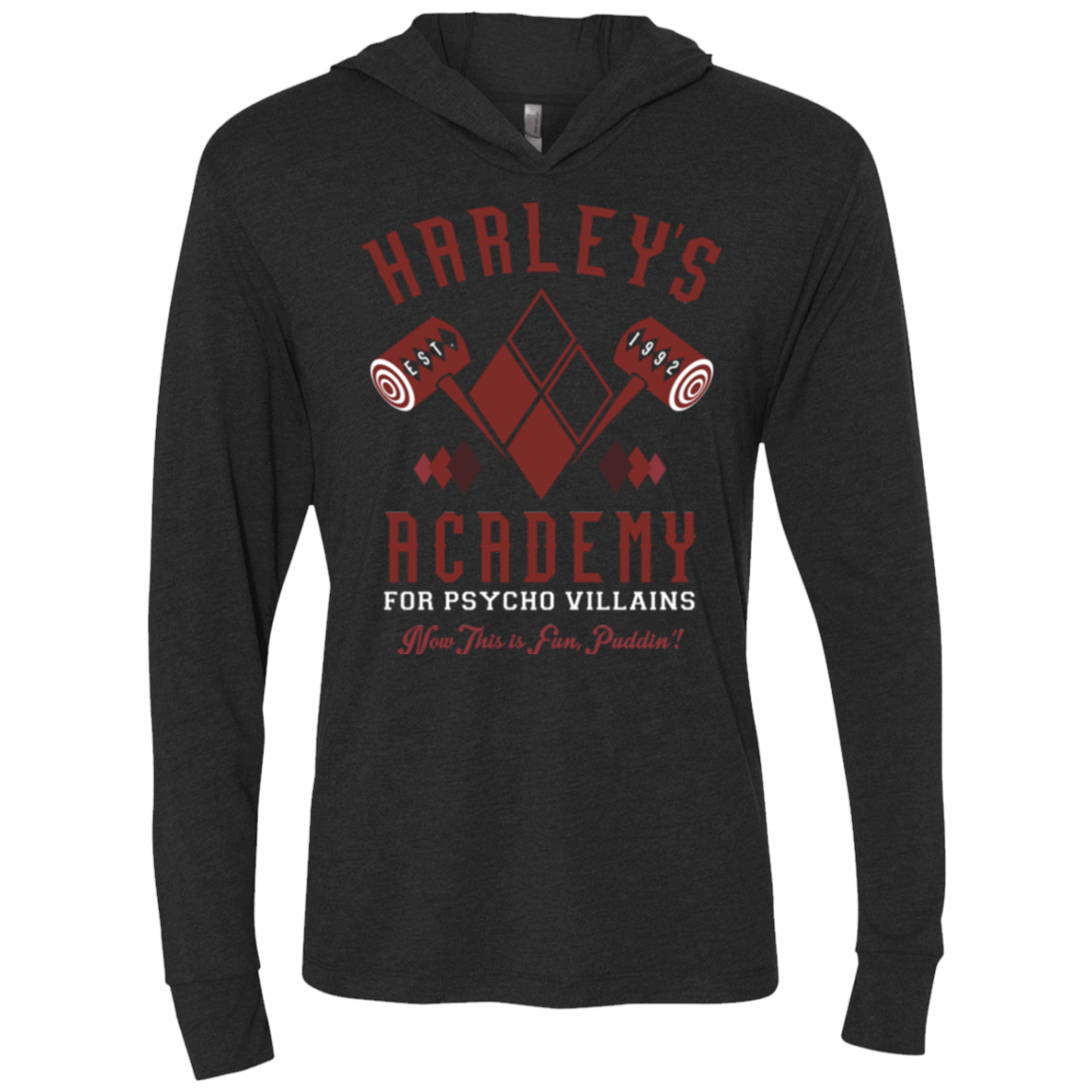 T-Shirts Vintage Black / X-Small Harley's Academy Triblend Long Sleeve Hoodie Tee