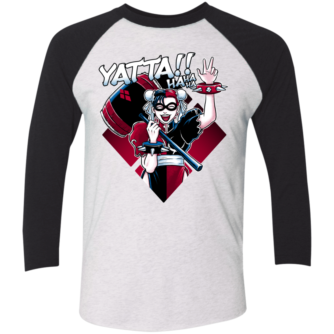 T-Shirts Heather White/Vintage Black / X-Small Harley Yatta Triblend 3/4 Sleeve