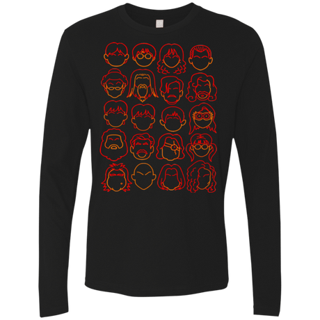 T-Shirts Black / Small Harry Potter line heads Men's Premium Long Sleeve