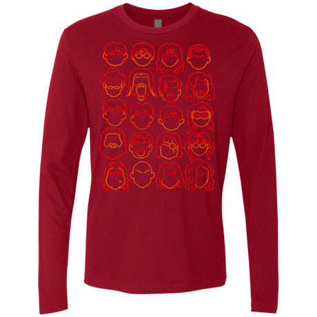 T-Shirts Cardinal / Small Harry Potter line heads Men's Premium Long Sleeve
