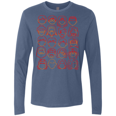 T-Shirts Indigo / Small Harry Potter line heads Men's Premium Long Sleeve