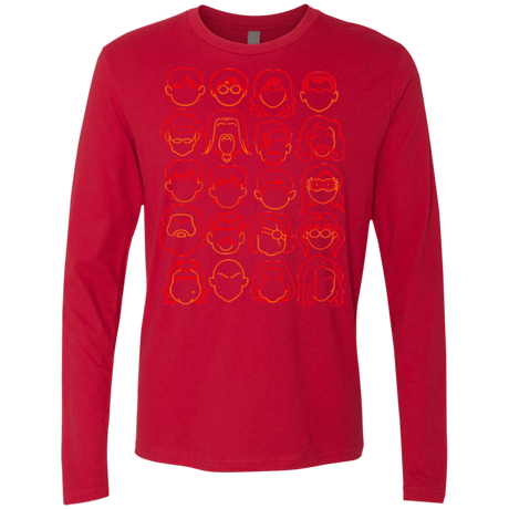 T-Shirts Red / Small Harry Potter line heads Men's Premium Long Sleeve