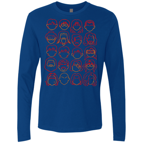 T-Shirts Royal / Small Harry Potter line heads Men's Premium Long Sleeve