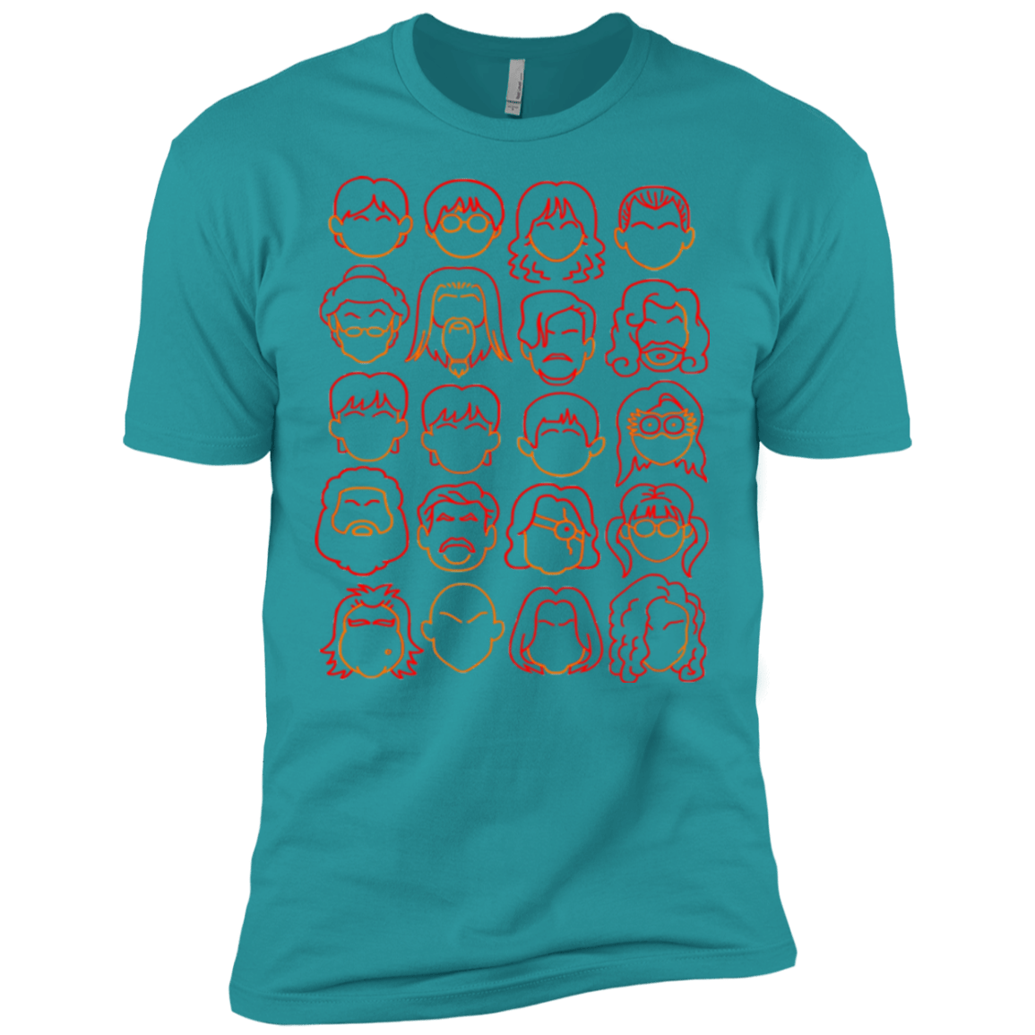 T-Shirts Tahiti Blue / X-Small Harry Potter line heads Men's Premium T-Shirt