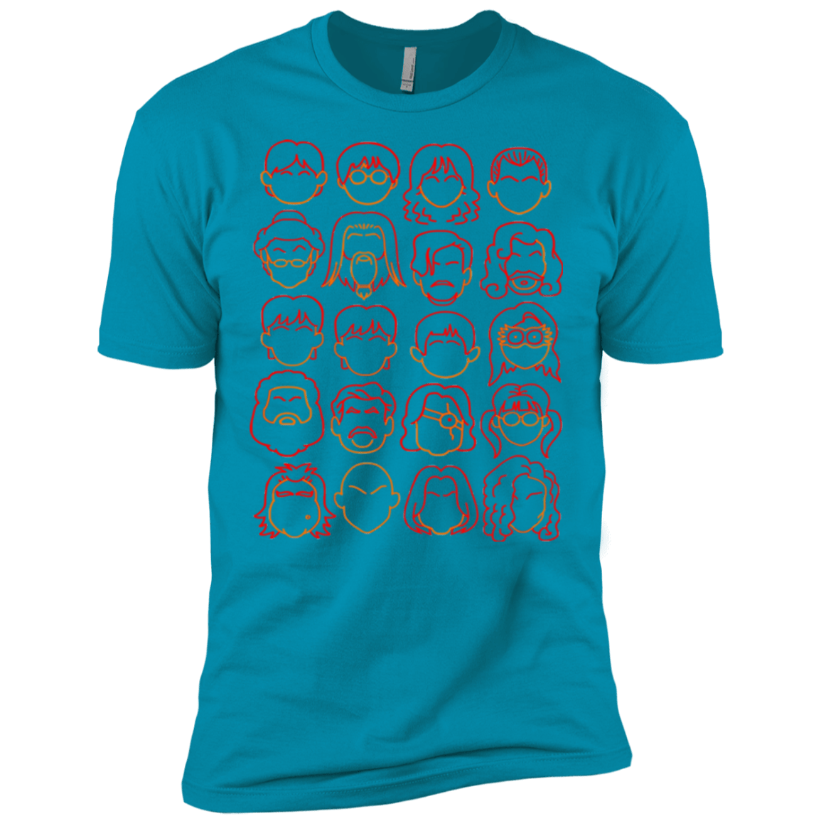 T-Shirts Turquoise / X-Small Harry Potter line heads Men's Premium T-Shirt