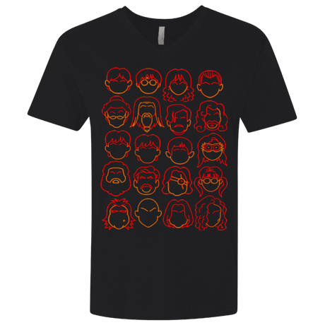 T-Shirts Black / X-Small Harry Potter line heads Men's Premium V-Neck