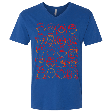 T-Shirts Royal / X-Small Harry Potter line heads Men's Premium V-Neck