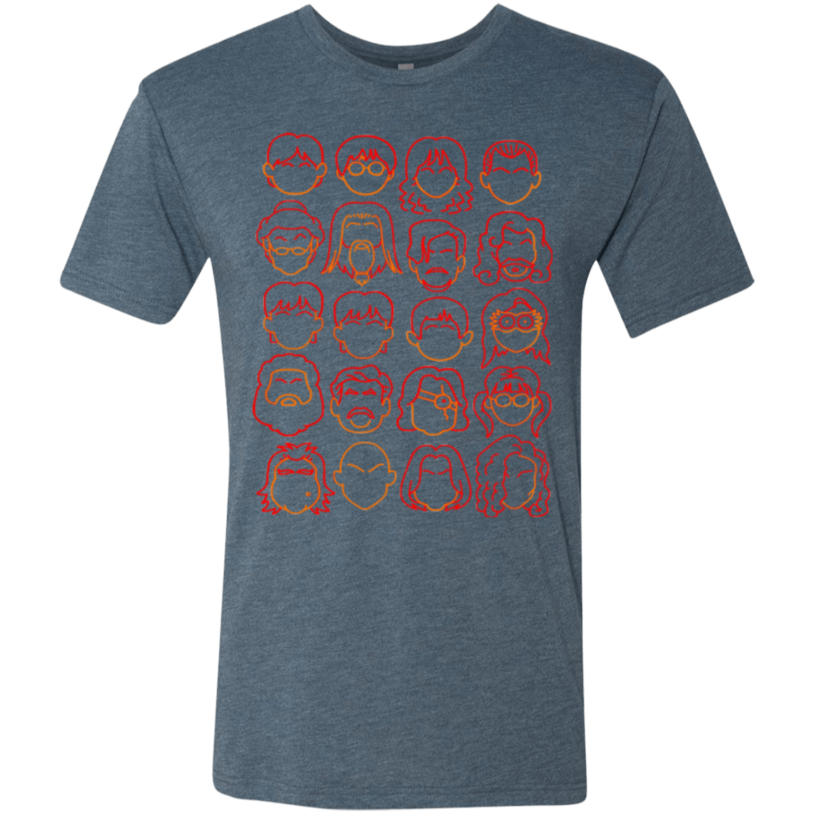 T-Shirts Indigo / Small Harry Potter line heads Men's Triblend T-Shirt