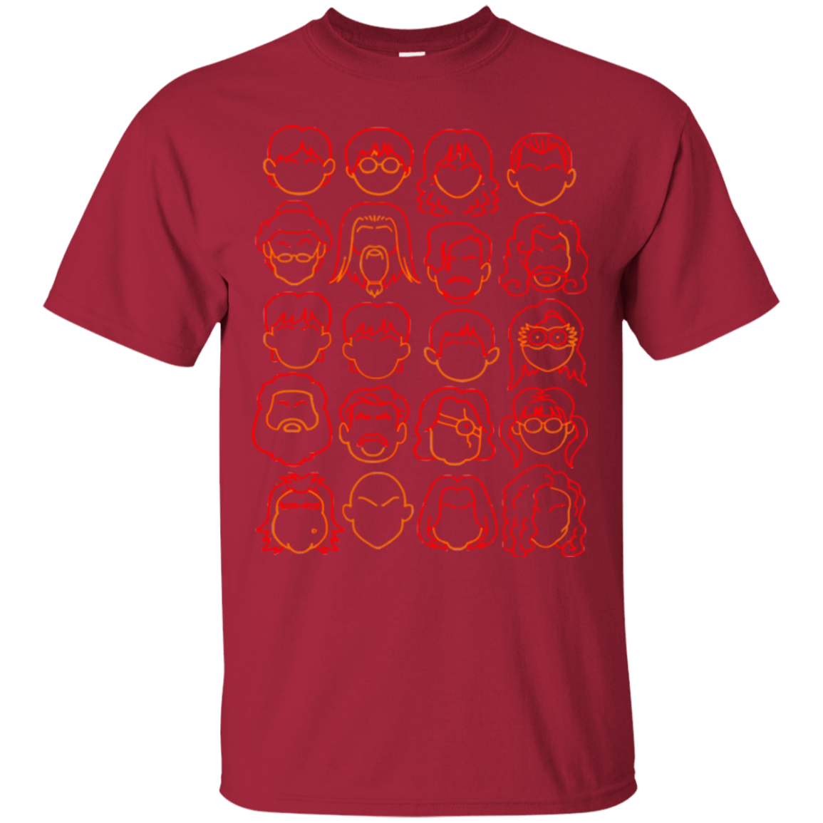 T-Shirts Cardinal / Small Harry Potter line heads T-Shirt