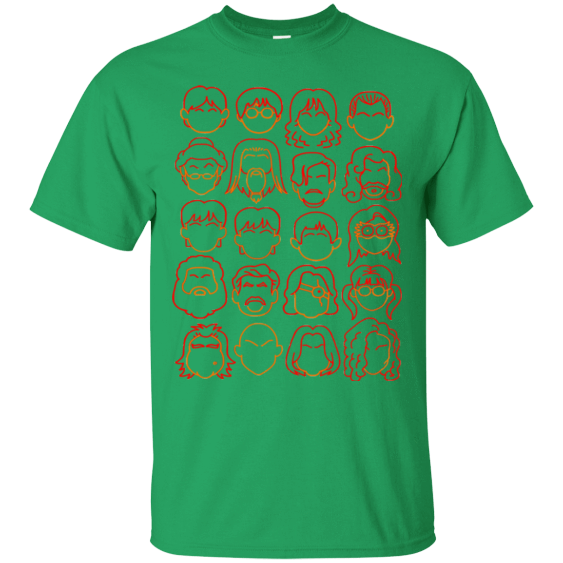 T-Shirts Irish Green / Small Harry Potter line heads T-Shirt