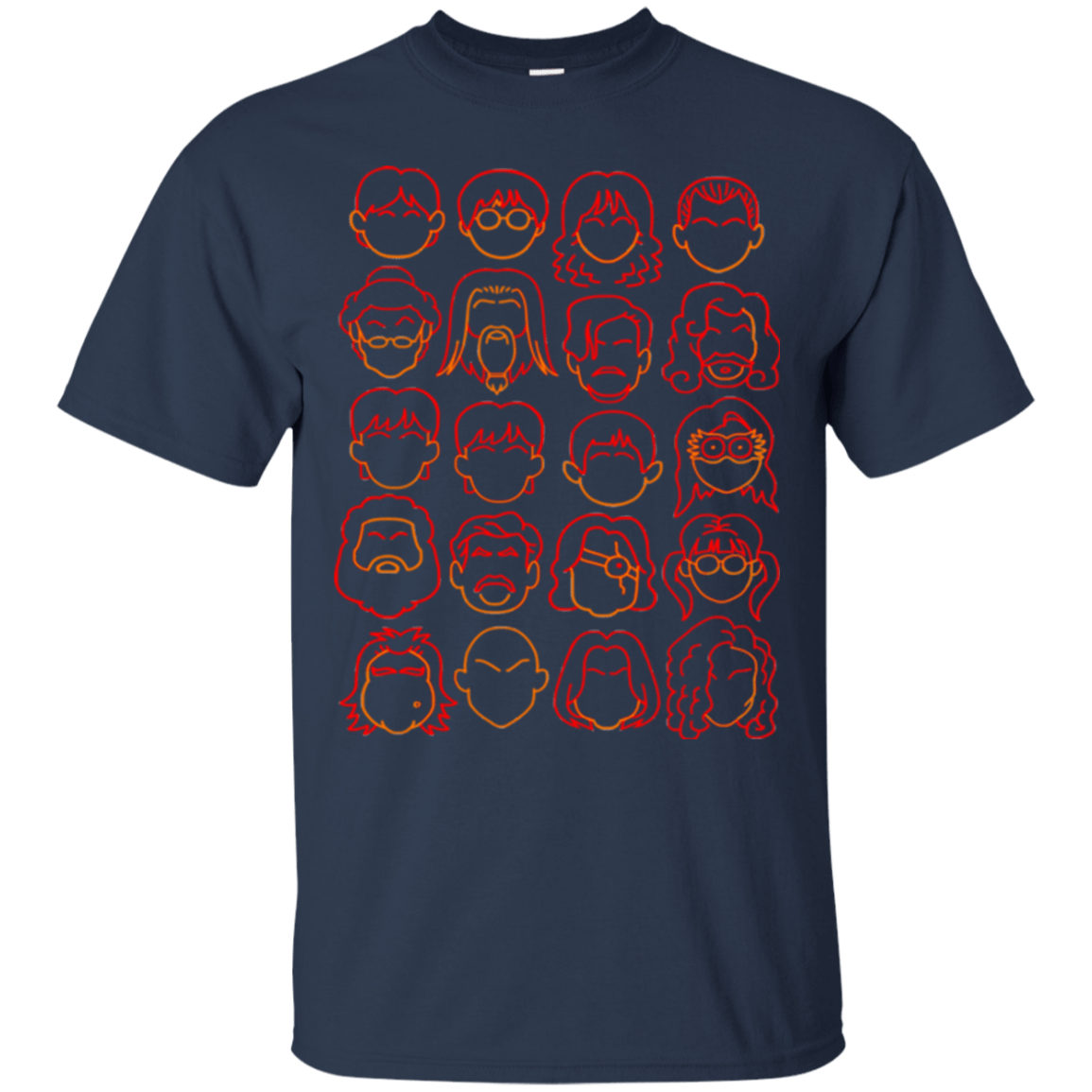 T-Shirts Navy / Small Harry Potter line heads T-Shirt